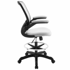 Modway Veer Modern Mesh Fabric & Metal Drafting Chair In Gray -CYMAX Sales 1468122 1 L