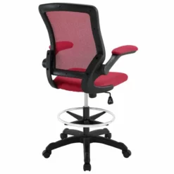 Modway Veer Modern Mesh Fabric & Metal Drafting Chair In Red -CYMAX Sales 1468123 2 L 1