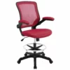 Modway Veer Modern Mesh Fabric & Metal Drafting Chair In Red -CYMAX Sales 1468123 L 1
