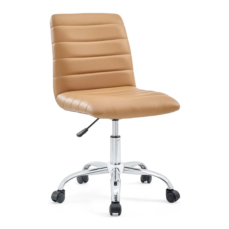 Modway Ripple Modern Vinyl Armless Mid Back Office Chair In Tan 13 Modway Ripple Modern Vinyl Armless Mid Back Office Chair In Tan - Image 11