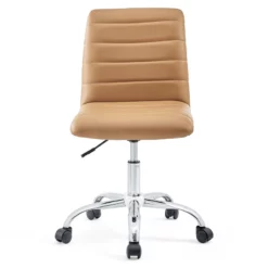 Modway Ripple Modern Vinyl Armless Mid Back Office Chair In Tan 34 Modway Ripple Modern Vinyl Armless Mid Back Office Chair In Tan -CYMAX Sales 1468178 6 L