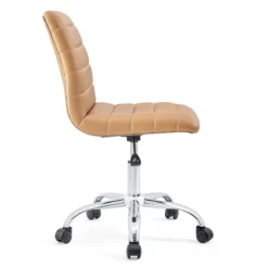Modway Ripple Modern Vinyl Armless Mid Back Office Chair In Tan 35 Modway Ripple Modern Vinyl Armless Mid Back Office Chair In Tan -CYMAX Sales 1468178 7 L