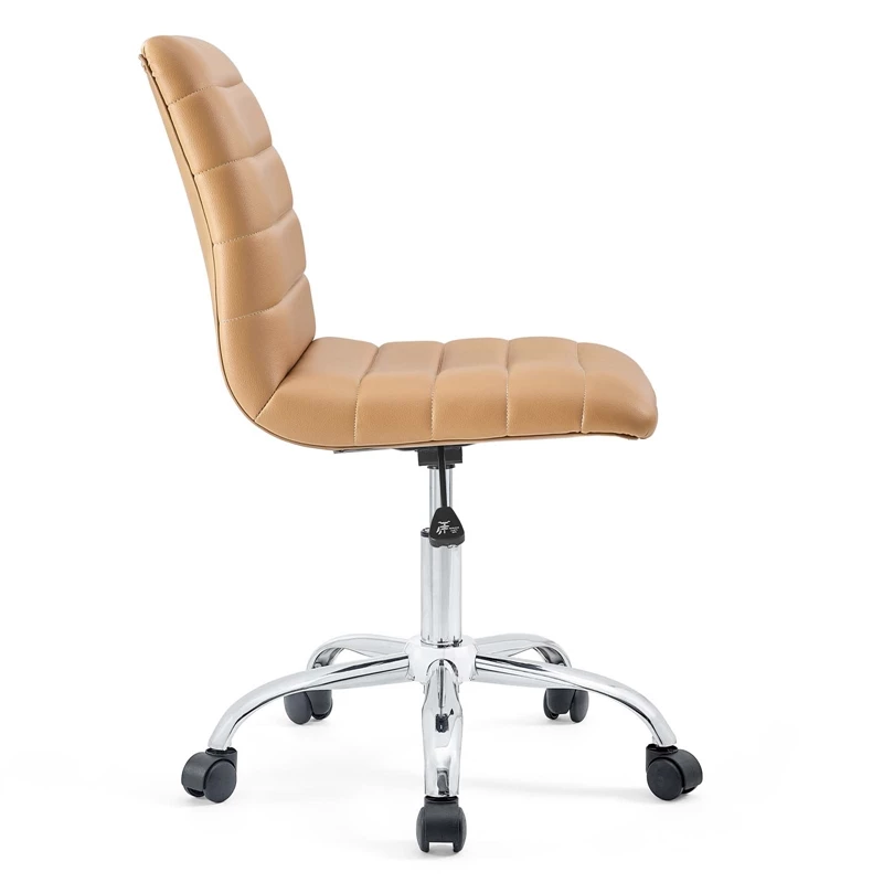 Modway Ripple Modern Vinyl Armless Mid Back Office Chair In Tan 16 Modway Ripple Modern Vinyl Armless Mid Back Office Chair In Tan - Image 14