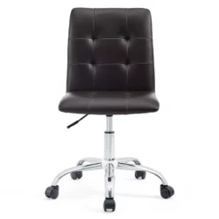 Modway Prim Modern Faux Leather Armless Mid Back Office Chair In Black -CYMAX Sales 1468182 6 L