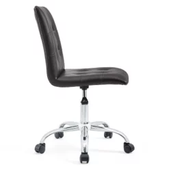 Modway Prim Modern Faux Leather Armless Mid Back Office Chair In Black -CYMAX Sales 1468182 7 L