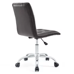 Modway Prim Modern Faux Leather Armless Mid Back Office Chair In Black -CYMAX Sales 1468182 8 L