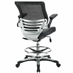 Modway Edge Modern Style Vinyl Drafting Chair In Gray Finish -CYMAX Sales 1468215 2 L