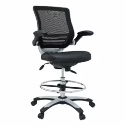 Modway Edge Modern Style Vinyl Drafting Chair In Black Finish -CYMAX Sales 1468215 4 L 1