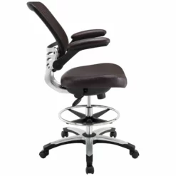 Modway Edge Modern Style Vinyl Drafting Chair In Gray Finish -CYMAX Sales 1468216 1 L