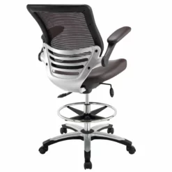 Modway Edge Modern Style Vinyl Drafting Chair In Gray Finish -CYMAX Sales 1468216 2 L