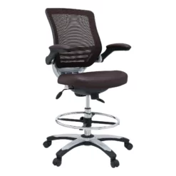Modway Edge Modern Style Vinyl Drafting Chair In Gray Finish -CYMAX Sales 1468216 4 L