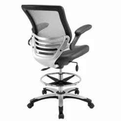Modway Edge Modern Style Vinyl Drafting Chair In Gray Finish -CYMAX Sales 1468217 2 L