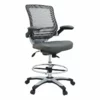 Modway Edge Modern Style Vinyl Drafting Chair In Black Finish