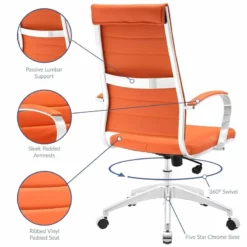 Modway Jive Modern Style Vinyl And Aluminum Highback Office Chair In Terracotta 36 Modway Jive Modern Style Vinyl And Aluminum Highback Office Chair In Terracotta -CYMAX Sales 1468230 4 L 1