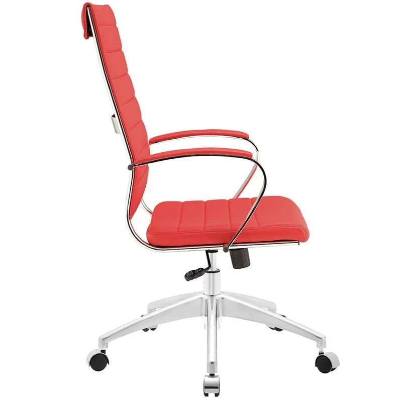 Modway Jive Modern Style Vinyl And Aluminum Highback Office Chair In Red 4 Modway Jive Modern Style Vinyl And Aluminum Highback Office Chair In Red - Image 2