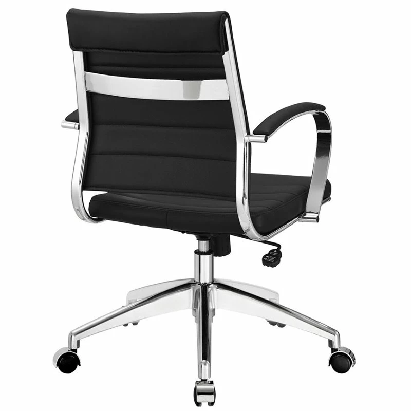Modway Jive Modern Mid Back Vinyl & Aluminum Office Chair In Gray/Chrome 5 Modway Jive Modern Mid Back Vinyl & Aluminum Office Chair In Gray/Chrome - Image 3