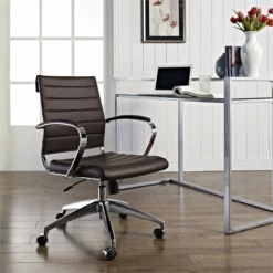 Modway Jive Modern Mid Back Vinyl & Aluminum Office Chair In Gray/Chrome 35 Modway Jive Modern Mid Back Vinyl & Aluminum Office Chair In Gray/Chrome -CYMAX Sales 1468236 3 L