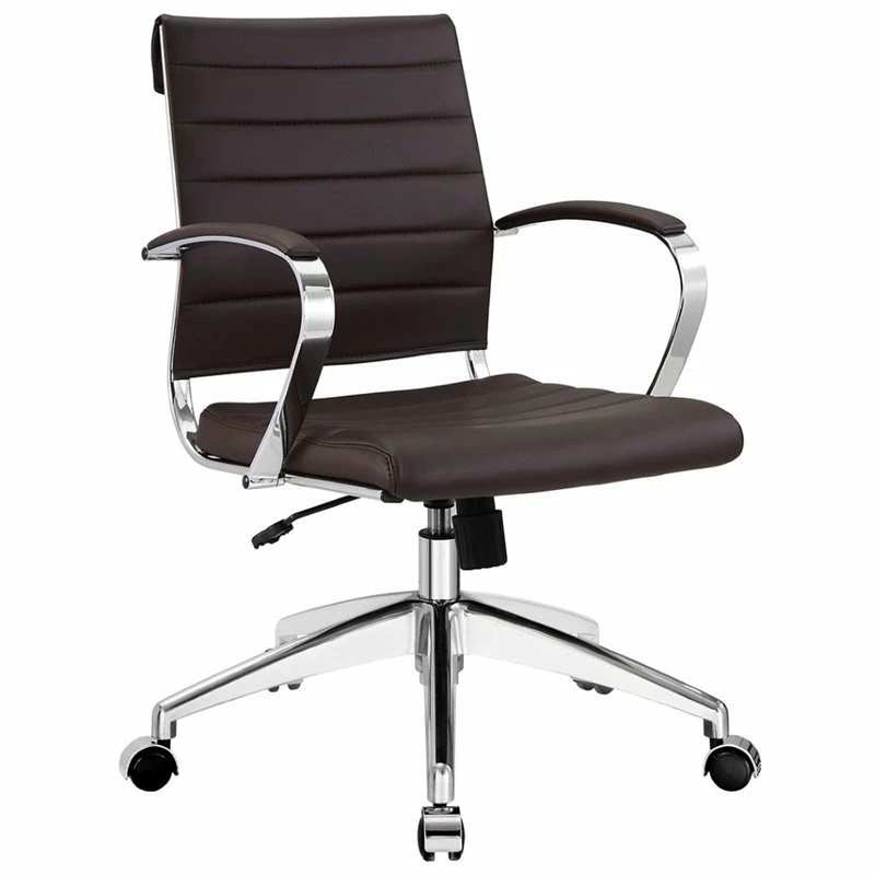 Modway Jive Modern Mid Back Vinyl & Aluminum Office Chair In Gray/Chrome 13 Modway Jive Modern Mid Back Vinyl & Aluminum Office Chair In Gray/Chrome - Image 11