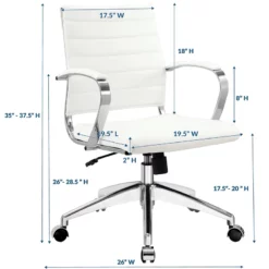 Modway Jive Modern Mid Back Vinyl & Aluminum Office Chair In Gray/Chrome 31 Modway Jive Modern Mid Back Vinyl & Aluminum Office Chair In Gray/Chrome -CYMAX Sales 1468241 4 L