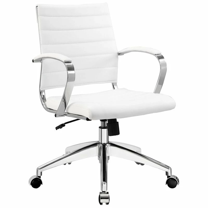 Modway Jive Modern Mid Back Vinyl & Aluminum Office Chair In Gray/Chrome 8 Modway Jive Modern Mid Back Vinyl & Aluminum Office Chair In Gray/Chrome - Image 6