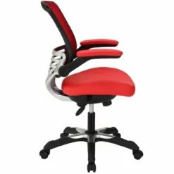 Modway Edge Modern Style Leatherette Office Chair In Red Finish -CYMAX Sales 1468265 1 L