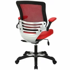 Modway Edge Modern Style Leatherette Office Chair In Red Finish -CYMAX Sales 1468265 2 L