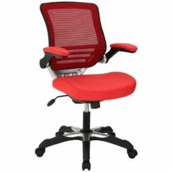 Modway Edge Modern Style Leatherette Office Chair In Red Finish -CYMAX Sales 1468265 L