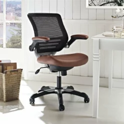 Modway Edge Modern Style Leatherette Office Chair - Black Finish -CYMAX Sales 1468266 1 L 1