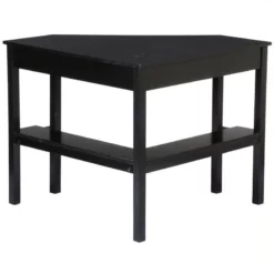 Pemberly Row Transitional Wood Corner Computer Desk In Painted Black -CYMAX Sales 1470943 1470948 L