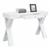 Convenience Concepts Newport Writing Desk In White Wood Finish With Drawer -CYMAX Sales 1473373 1 L