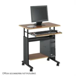 Safco MÜV 28" Height Adjustable Metal / Wood Workstation In Cherry