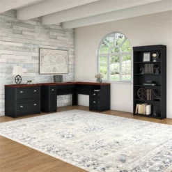 Fairview L Desk With File Cabinet And Bookcase In White/Gray - Engineered Wood 37 Fairview L Desk With File Cabinet And Bookcase In White/Gray - Engineered Wood -CYMAX Sales 1515301 14 L