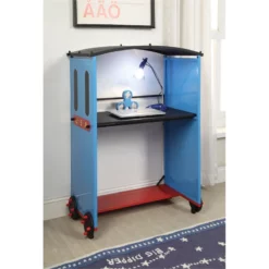 ACME Tobi Train Desk With Metal Tube In Blue And Red And Black