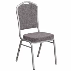 Flash Furniture Fabric Banquet Stack Chair In Silver And Gray -CYMAX Sales 1521693 L 2