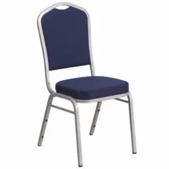 Flash Furniture Fabric Banquet Stack Chair In Silver And Navy Blue -CYMAX Sales 1521695 L 1