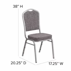 Flash Furniture Fabric Banquet Stack Chair In Silver And Herringbone -CYMAX Sales 1521697 4 L