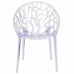 Flash Furniture Specter Transparent Stacking Side Dining Chair -CYMAX Sales 1521707 3 L