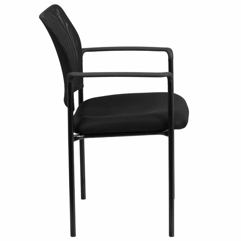 Flash Furniture Mesh Stacking Side Arm Chair In Black 4 Flash Furniture Mesh Stacking Side Arm Chair In Black - Image 2