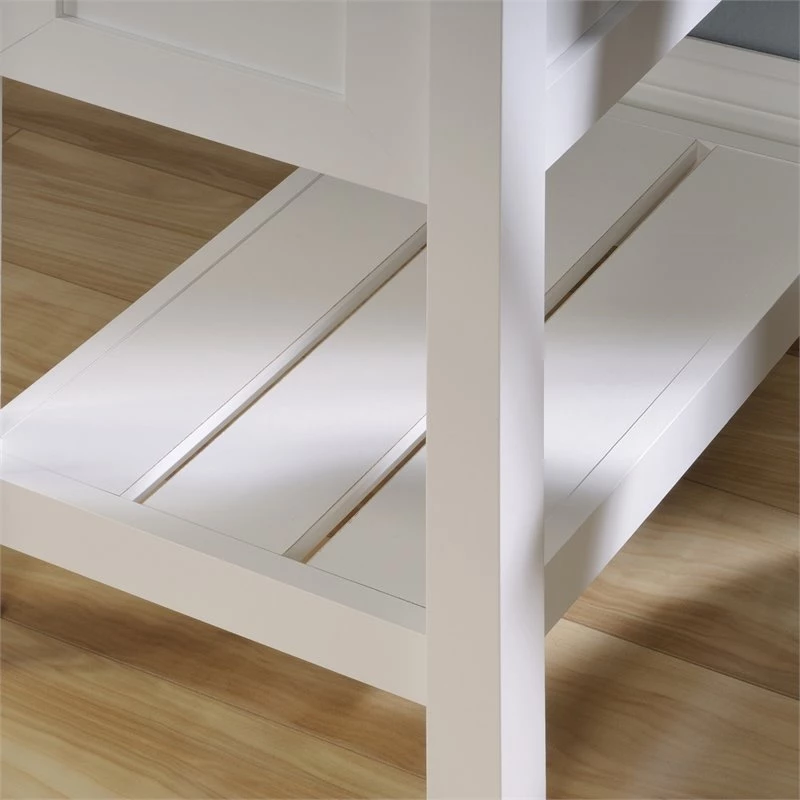 Pemberly Row Contemporary Wood Home Office Desk In Soft White/Oak 12 Pemberly Row Contemporary Wood Home Office Desk In Soft White/Oak - Image 10