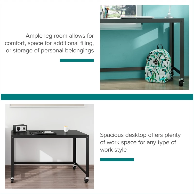 Hirsh Ready-to-assemble 48-inch Wide Mobile Metal Desk Black 17 Hirsh Ready-to-assemble 48-inch Wide Mobile Metal Desk Black - Image 15