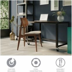 Hirsh Ready-to-assemble 48-inch Wide Mobile Metal Desk Black 37 Hirsh Ready-to-assemble 48-inch Wide Mobile Metal Desk Black -CYMAX Sales 1544633 18 L