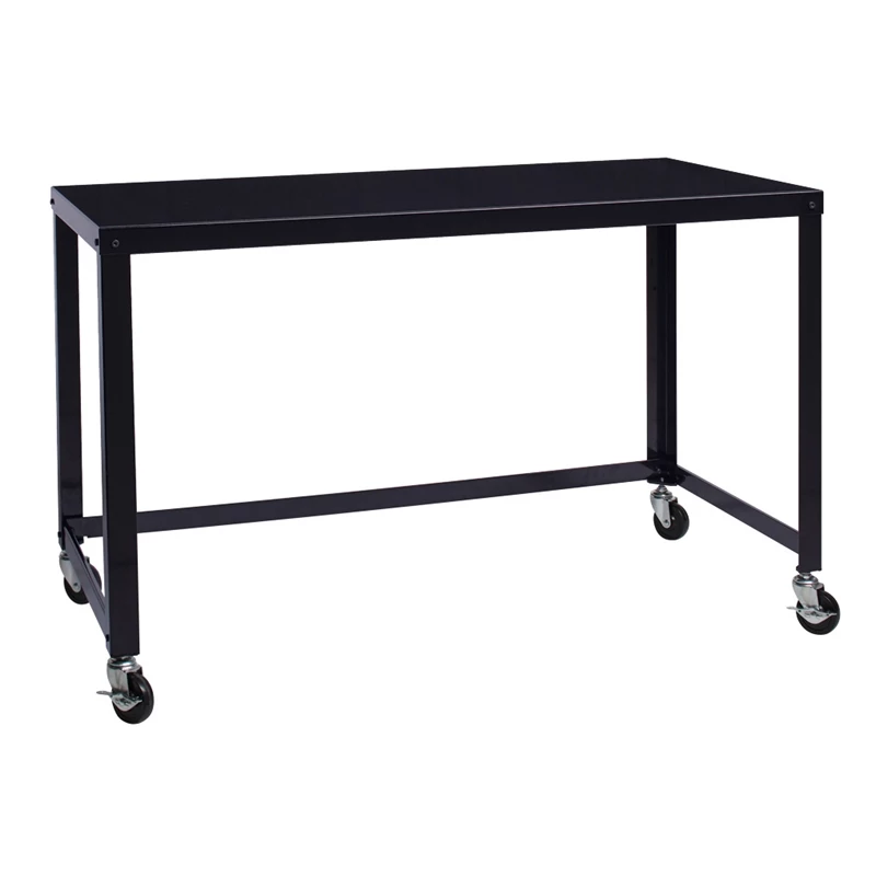 Hirsh Ready-to-assemble 48-inch Wide Mobile Metal Desk Black 3 Hirsh Ready-to-assemble 48-inch Wide Mobile Metal Desk Black