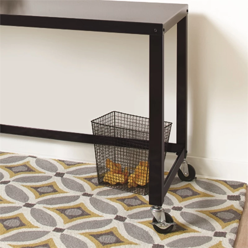 Hirsh Ready-to-assemble 48-inch Wide Mobile Metal Desk Black 6 Hirsh Ready-to-assemble 48-inch Wide Mobile Metal Desk Black - Image 4