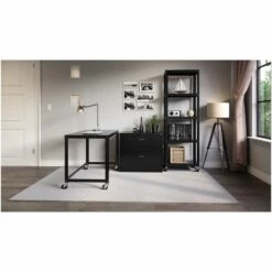 Hirsh Ready-to-assemble 48-inch Wide Mobile Metal Desk Black 27 Hirsh Ready-to-assemble 48-inch Wide Mobile Metal Desk Black -CYMAX Sales 1544633 7 L