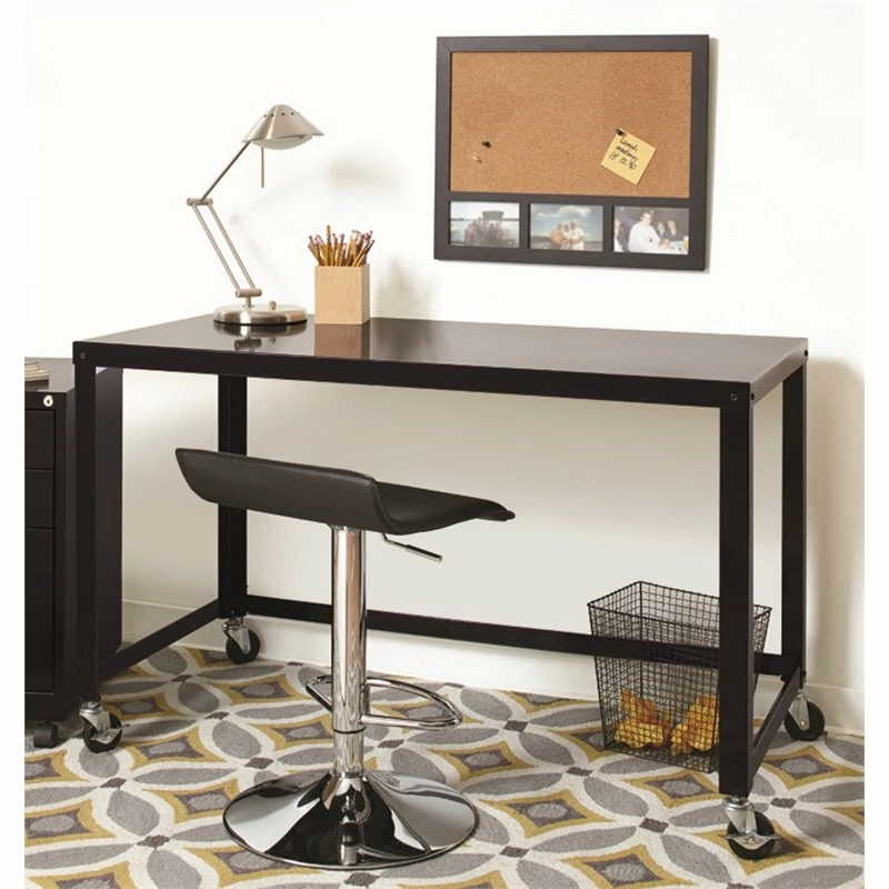 Hirsh Ready-to-assemble 48-inch Wide Mobile Metal Desk Black 4 Hirsh Ready-to-assemble 48-inch Wide Mobile Metal Desk Black - Image 2