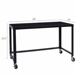 Hirsh Ready-to-assemble 48-inch Wide Mobile Metal Desk Black 41 Hirsh Ready-to-assemble 48-inch Wide Mobile Metal Desk Black -CYMAX Sales 1544634 4 L