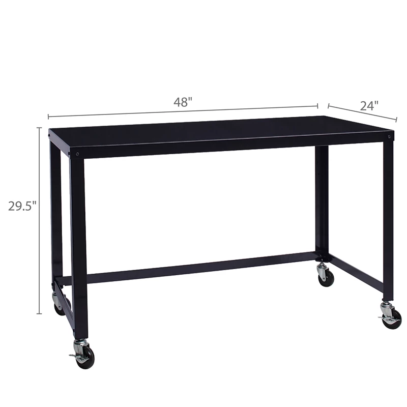 Hirsh Ready-to-assemble 48-inch Wide Mobile Metal Desk Black 22 Hirsh Ready-to-assemble 48-inch Wide Mobile Metal Desk Black - Image 20