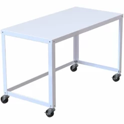 Space Solutions Ready-to-assemble 48 Inch Wide Mobile Metal Desk - Navy -CYMAX Sales 1544634 8 L 1