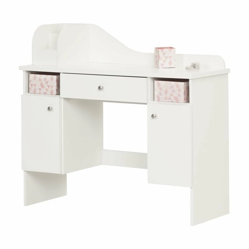 South Shore Vito Kids Vanity Desk In Pure White 3 South Shore Vito Kids Vanity Desk In Pure White