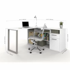 Bestar Solay L-Shaped Computer Desk With Storage In Bark Gray 11 Bestar Solay L-Shaped Computer Desk With Storage In Bark Gray -CYMAX Sales 1560841 3 L